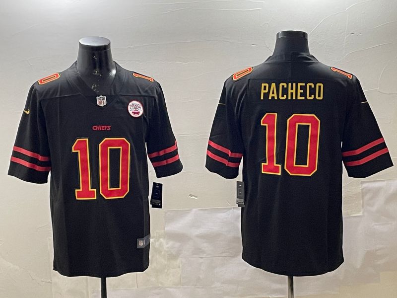 Men Kansas City Chiefs #10 Pacheco Black 2025 Nike Vapor Limited NFL Jersey style 5->kansas city chiefs->NFL Jersey
